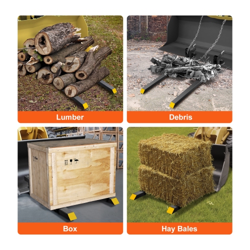 VEVOR 60" Clamp on Pallet Forks, 2000 lbs Capacity Pallet Forks,Tractor Bucket Forks, Heavy Duty Front Loader Attachment for Loader Bucket, Tractor,