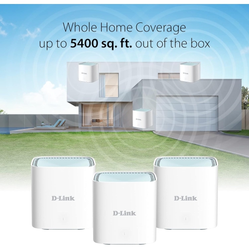 Système Wi-Fi 6 maison intégrale maillé Eagle Pro AI AX1500 de D-Link - Jusqu'à 5400&nbsp;pi² Couverture, contrôle vocal avec Alexa d'Amazon et