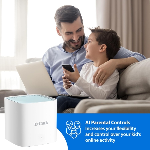 Système Wi-Fi 6 maison intégrale maillé Eagle Pro AI AX1500 de D-Link - Jusqu'à 5400&nbsp;pi² Couverture, contrôle vocal avec Alexa d'Amazon et