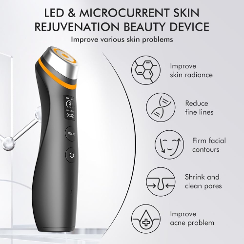 5 Color LED Light Therapy Device for Skin Care,Skin Tightening Face Beauty Device,Face Massager Tool with 5 Modes,Facial Neck Lifting,Firming & Pore
