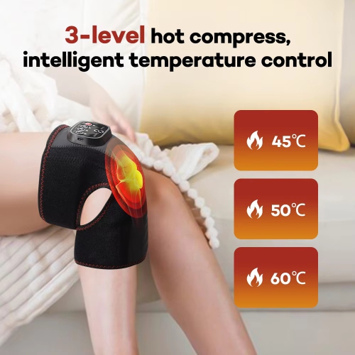 Wireless Heating Air Pressure Knee Brace,Airbag Massage Belt,Hot Compression Knee Massager,Leg Massage Device with Heat Therapy