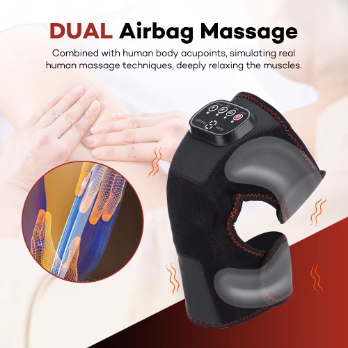 Wireless Heating Air Pressure Knee Brace,Airbag Massage Belt,Hot Compression Knee Massager,Leg Massage Device with Heat Therapy