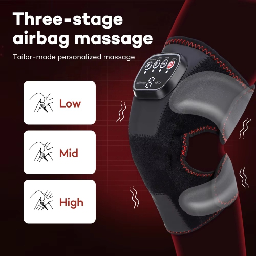 Wireless Heating Air Pressure Knee Brace,Airbag Massage Belt,Hot Compression Knee Massager,Leg Massage Device with Heat Therapy