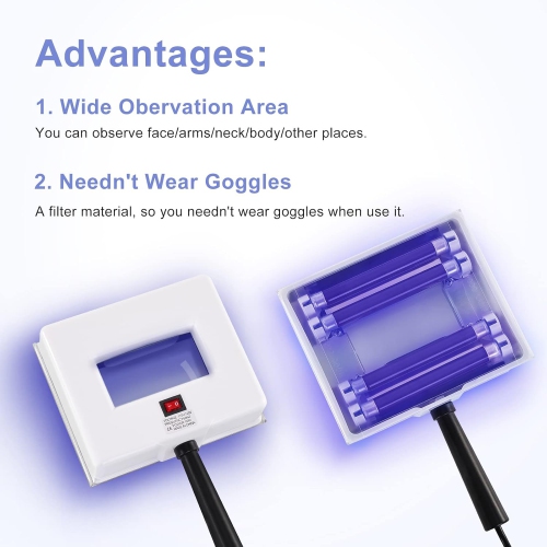 Woods Lamp Skin Analyzer,Portable Magnifying Analyzer Facial Woods Lamp with Shade Cloth,Woods Lamp for Skin Testing Home Use Salon SPA Machine