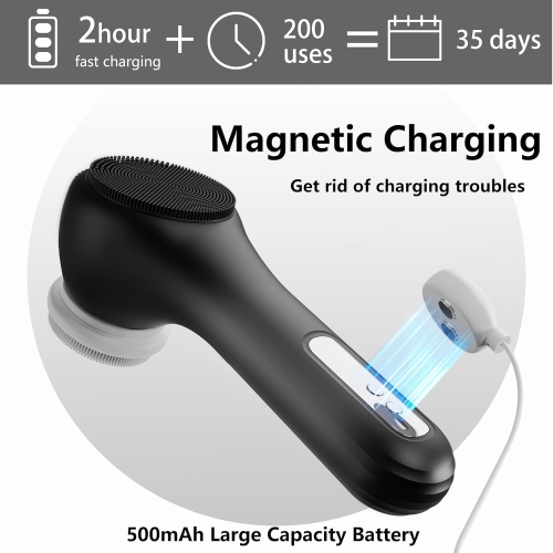 Rotating Face Scrubber,Waterproof Rechargeable Facial Cleansing Brush,8 Modes Face Brush for Exfoliate & Massage,Face Wash Brush for Removing