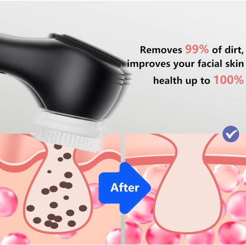 Rotating Face Scrubber,Waterproof Rechargeable Facial Cleansing Brush,8 Modes Face Brush for Exfoliate & Massage,Face Wash Brush for Removing