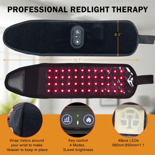 660nm 850nm Infrared Red Light Therapy Wrap Belt for Hand Wrist Pain Relief LED Light Therapy Wristband Red Light Therapy Belt