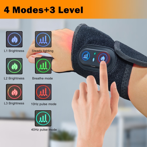 660nm 850nm Infrared Red Light Therapy Wrap Belt for Hand Wrist Pain Relief LED Light Therapy Wristband Red Light Therapy Belt