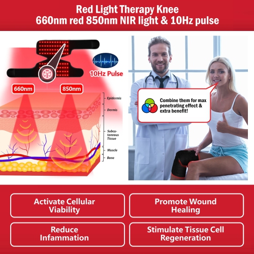 Red Light Therapy Knee Wrap,Infrared Knee Therapy Device,Red Light Therapy Pad for Pain Relief,Infrared Light Therapy Belt