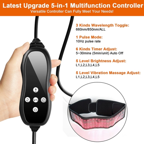 660nm 850nm Infrared Red Light Therapy Belt,Red Light Therapy Pad for Neck Back Waist Pain Relief,Red Light Therapy Wrap Belt