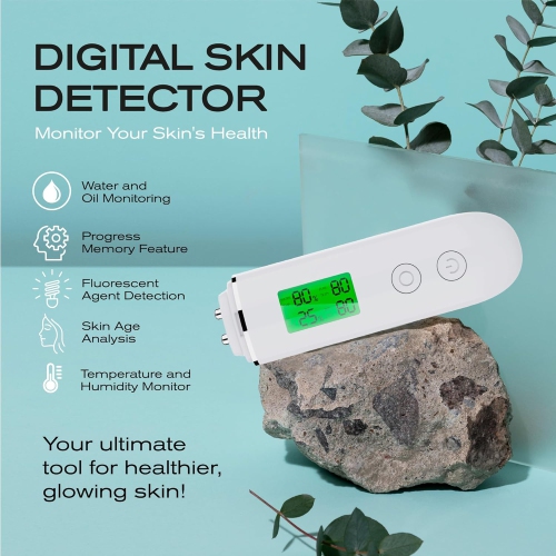 Skin Hydration Tester,Hydration Monitor,Portable Digital Facial Moisture Analyzer Meter Tool,Hydration Test & Tracking Device for Skincare with