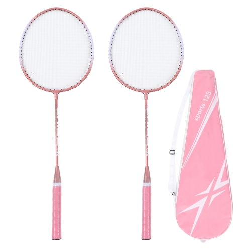 Image 1 de 9.. Raquettes de badminton Pink Professional Séparated Iron Alloy Badminton pour la formation des étudiants débutants
