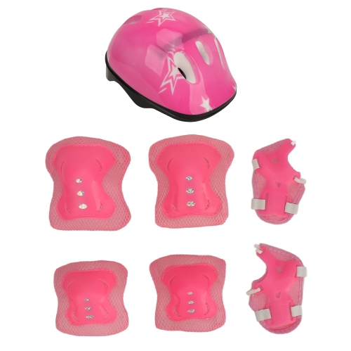 Ensemble casque de vélo pour enfants Équipement de protection Protège-genoux réglables Protège-coudes Protège-poignets pour enfants Équipement de pro