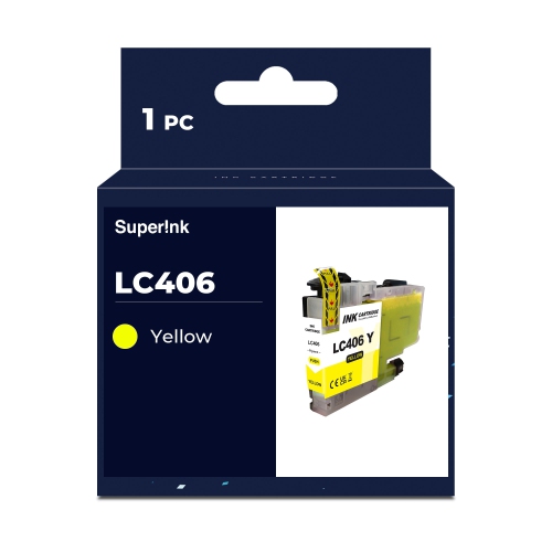 Compatible Brother LC406 Yellow Ink Cartridge by Superink
