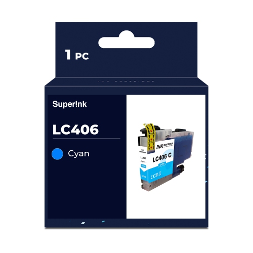 Compatible Brother LC406 Cyan Ink Cartridge by Superink