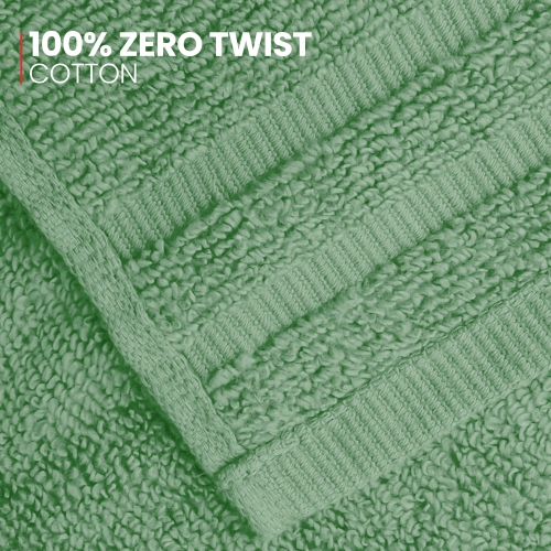 Canadian Linen Royale Towels, Pack of 3, Lightweight Quick Dry Soft Absorbent Cotton Shower Towels for Home Hotel Salon, Green