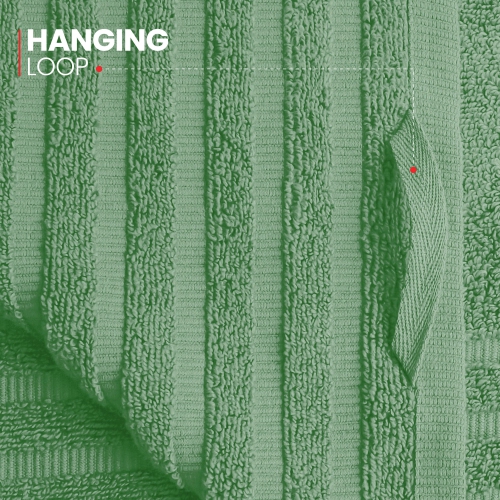 Canadian Linen Royale Towels, Pack of 3, Lightweight Quick Dry Soft Absorbent Cotton Shower Towels for Home Hotel Salon, Green