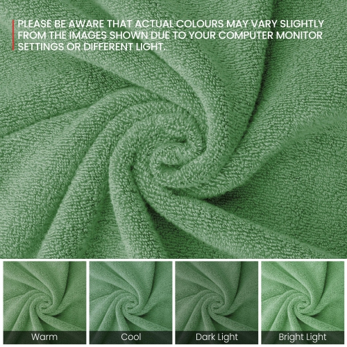 Canadian Linen Royale Towels, Pack of 3, Lightweight Quick Dry Soft Absorbent Cotton Shower Towels for Home Hotel Salon, Green