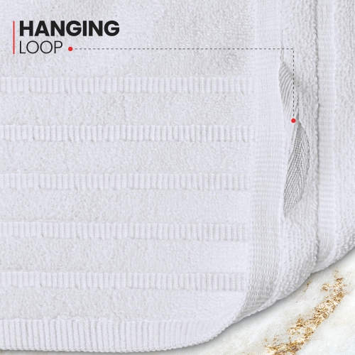 Canadian Linen Royale Towels, Pack of 3, Cotton Soft Absorbent Lightweight Quick Dry Towels for Spa Salon Gym Hotel, White