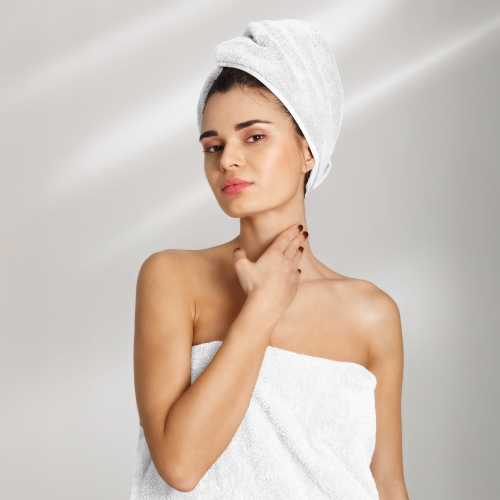 Canadian Linen Royale Towels, Pack of 3, Cotton Soft Absorbent Lightweight Quick Dry Towels for Spa Salon Gym Hotel, White