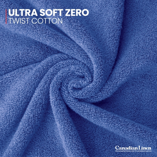 Canadian Linen Royale Towels, Pack of 3, Lightweight Quick Dry Soft Absorbent Cotton Towel for Hotels Spa Yoga Salon, Blue