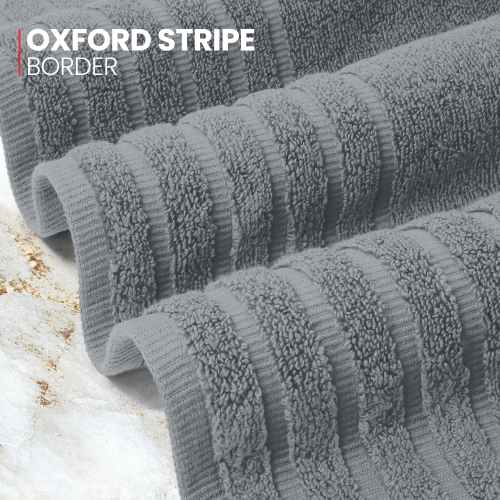 Canadian Linen Royale Towels, Pack of 3, Soft Absorbent Cotton Lightweight Quick Dry Towels for Home Salon Gym, Light Grey