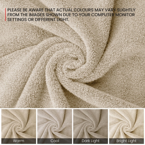 Canadian Linen Royale Towels, Pack of 3, Lightweight Quick Dry Soft Absorbent Cotton Towel for Hotel Motel Spa Gym, Beige