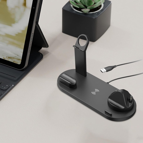 4 in 1 Wireless Charging Station, Phone Charging Station Adjustable Phone & Watch Charger Station Stand Chargers for Multiple Devices