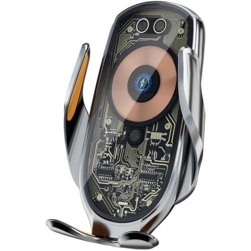 Induction Opening and Closing Bracket 360° Rotating Navigation Bracket Magnetic Cell Phone Holder Dashboard Navigation Bracket(Silver)