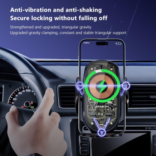 Induction Opening and Closing Bracket 360° Rotating Navigation Bracket Magnetic Cell Phone Holder Dashboard Navigation Bracket(Silver)