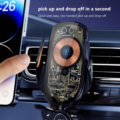 Induction Opening and Closing Bracket 360° Rotating Navigation Bracket Magnetic Cell Phone Holder Dashboard Navigation Bracket(Silver)