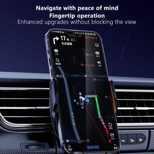 Induction Opening and Closing Bracket 360° Rotating Navigation Bracket Magnetic Cell Phone Holder Dashboard Navigation Bracket(Silver)