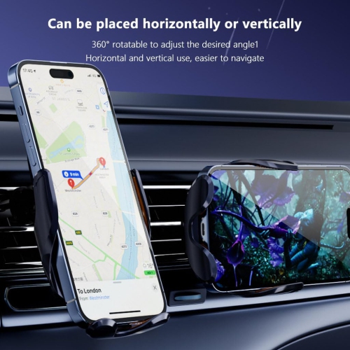 Induction Opening and Closing Bracket 360° Rotating Navigation Bracket Magnetic Cell Phone Holder Dashboard Navigation Bracket(Silver)