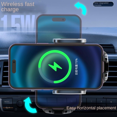 Support de téléphone mobile de voiture Chargeur sans fil 15&nbsp;W Prise d'air à recharge rapide Téléphone mobile dans la voiture Support spécial de