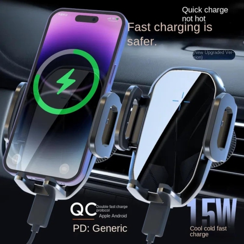 Support de téléphone mobile de voiture Chargeur sans fil 15&nbsp;W Prise d'air à recharge rapide Téléphone mobile dans la voiture Support spécial de