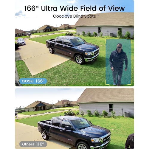 AOSU 5MP/3K Solar Security Cameras System 2-Kit