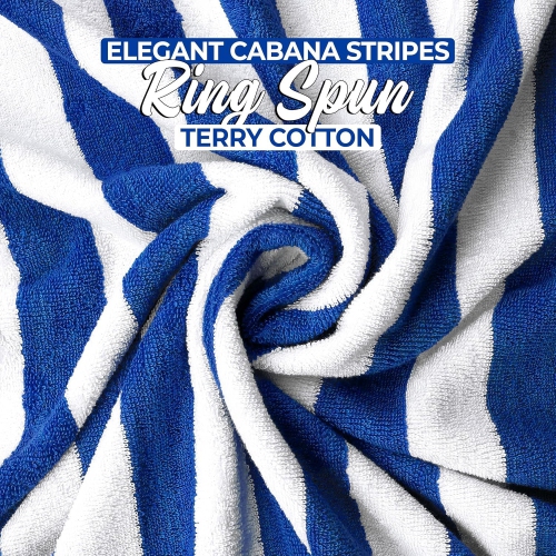 Canadian Linen Cabana Stripe Beach Towels Set, 2 Pack, 30"x60" Cotton Soft Absorbent Soft Quick Dry Lightweight Pool Towel for Resorts, Grey & Beige