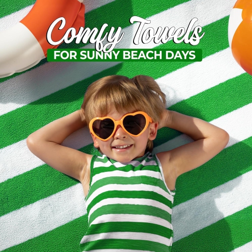 Canadian Linen Cabana Stripe Beach Towels Set, 2 Pack, 30"x60" Soft Cotton Absorbent Lightweight Quick Dry Large Pool Towel for Hospitality, Spa,