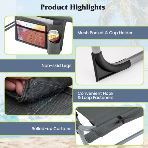 Gymax Outdoor Folding Chaise 5-Position Lounge Chair w/ Face Hole & Adjustable Footrest