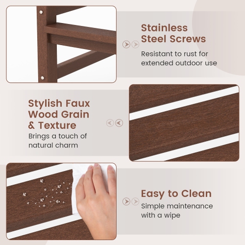 Gymax Patio Bar Stools Set of 4 Tall Adirondack Chair w/ Backrest Armrests & Footrests