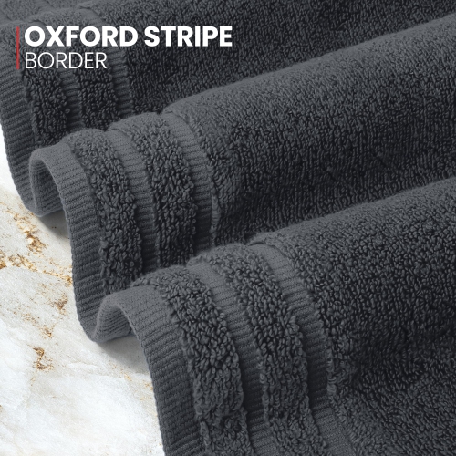 Canadian Linen Royale Face Towels Set, 13"x13", 4 Pack, Soft Absorbent Cotton Lightweight Quick Dry Face Cloth for Hotel Salons Massage Spa, Dark Grey