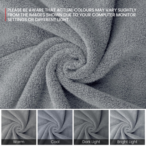 Canadian Linen Royale Face Towels Set, 13"x13", 4 Pack, Soft Absorbent Cotton Lightweight Quick Dry Washcloths for Hotels Motels Spa Salon, Light Grey