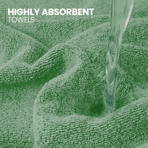 Canadian Linen Royale Face Towels Set, 13"x13", 4 Pack, Soft Absorbent Cotton Lightweight Quick Dry Face Cloth for Hotels Kitchen Spa Salon Gym, Green