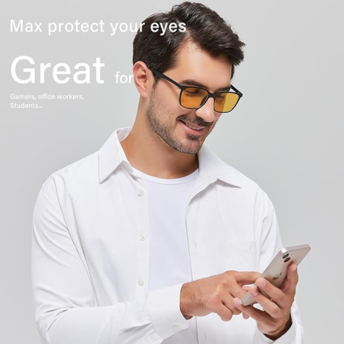 ANRRI Blue Light Blocking Glasses Computer Gaming Professional Powerful Filter Lens Anti Eyestrain Sleeping Glasses Men Women