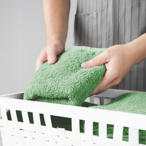 Canadian Linen Royale Hand Towels Set, 16"x30", 4 Pack, Soft Absorbent Cotton Lightweight Quick Dry Large Hand Towel for Home Hotel Spa Sports, Green