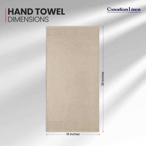 Canadian Linen Royale Hand Towels Set, 16"x30", 4 Pack, Lightweight Quick Dry Soft Absorbent Cotton Large Hand Towels for Hotel Spa Resorts Gym, Beige