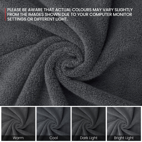 Canadian Linen Royale Hand Towels Set, 16"x30", 4 Pack, Soft Absorbent Cotton Lightweight Quick Dry Large Hand Towels for Homes, Gym, Salon, Dark Grey