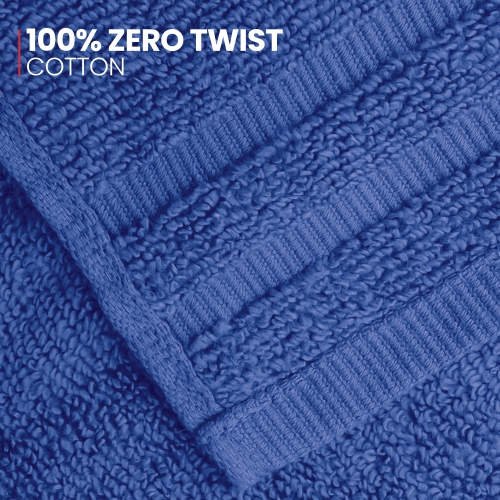 Canadian Linen Royale Hand Towels Set, 16"x30", 4 Pack, Lightweight Quick Dry Soft Absorbent Cotton Large Hand Towels for Hotels Spa Salons Home, Blue