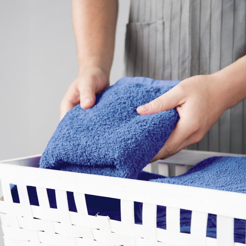 Canadian Linen Royale Hand Towels Set, 16"x30", 4 Pack, Lightweight Quick Dry Soft Absorbent Cotton Large Hand Towels for Hotels Spa Salons Home, Blue