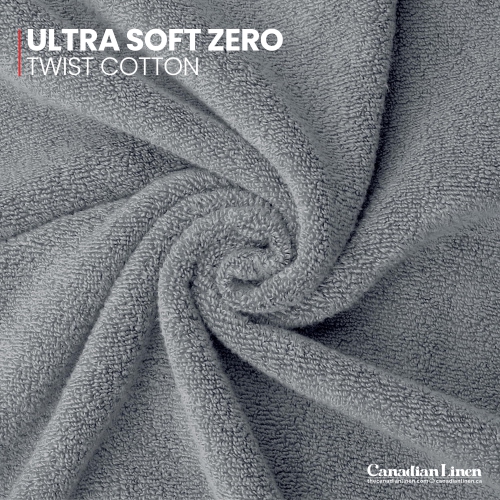 Canadian Linen Royale Towels, Pack of 6, Soft Absorbent Cotton Quick Dry Lightweight Towels for Home Resorts Gym, Light Grey